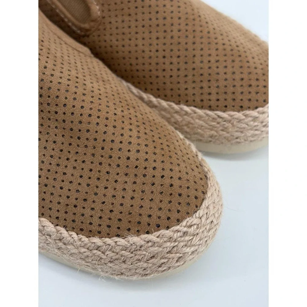 Esprit Shoes, Brown Nadine Slip-On Espadrille Suede Perforated, Size 7.5, NWOT